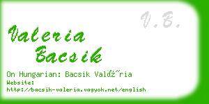 valeria bacsik business card
